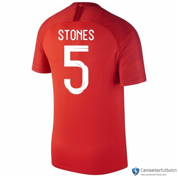 Camiseta Seleccion Inglaterra Segunda equipo Stones 2018 Rojo